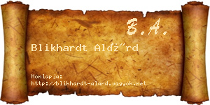Blikhardt Alárd névjegykártya